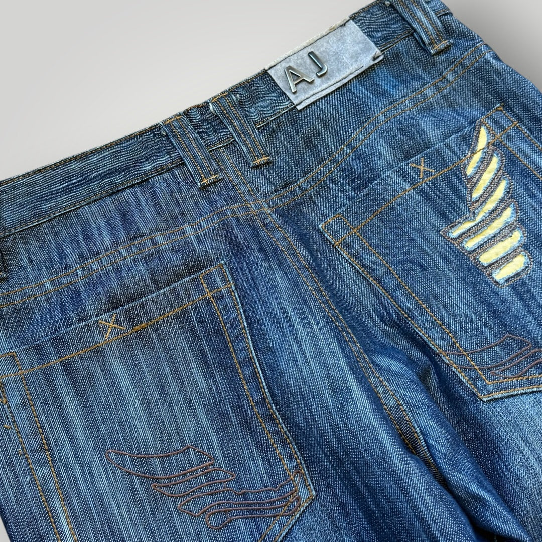 2000's Armani Jeans Embossed Slim Cut Jeans 32x32