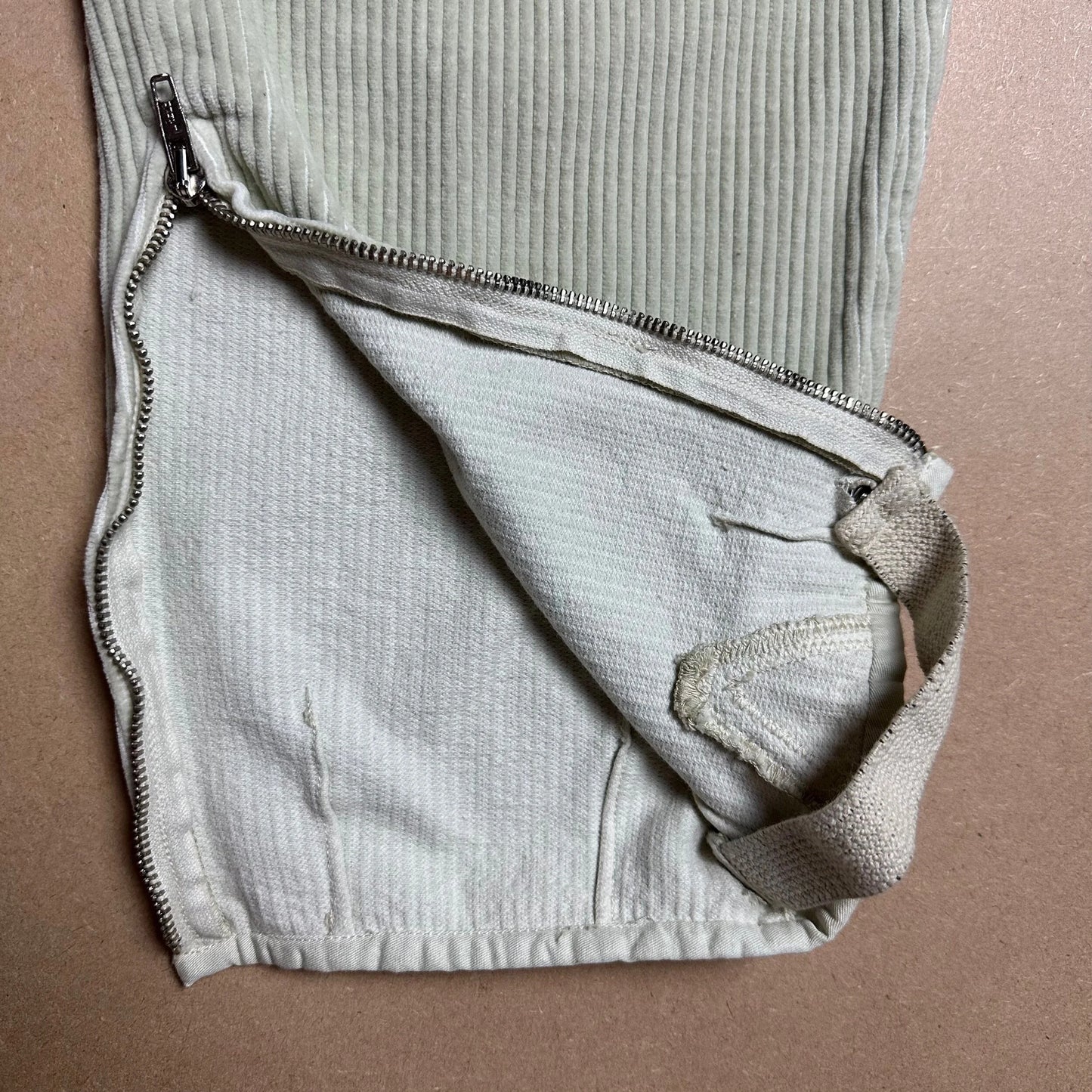 80s Cream Jumbo Corduroy Racing Pants