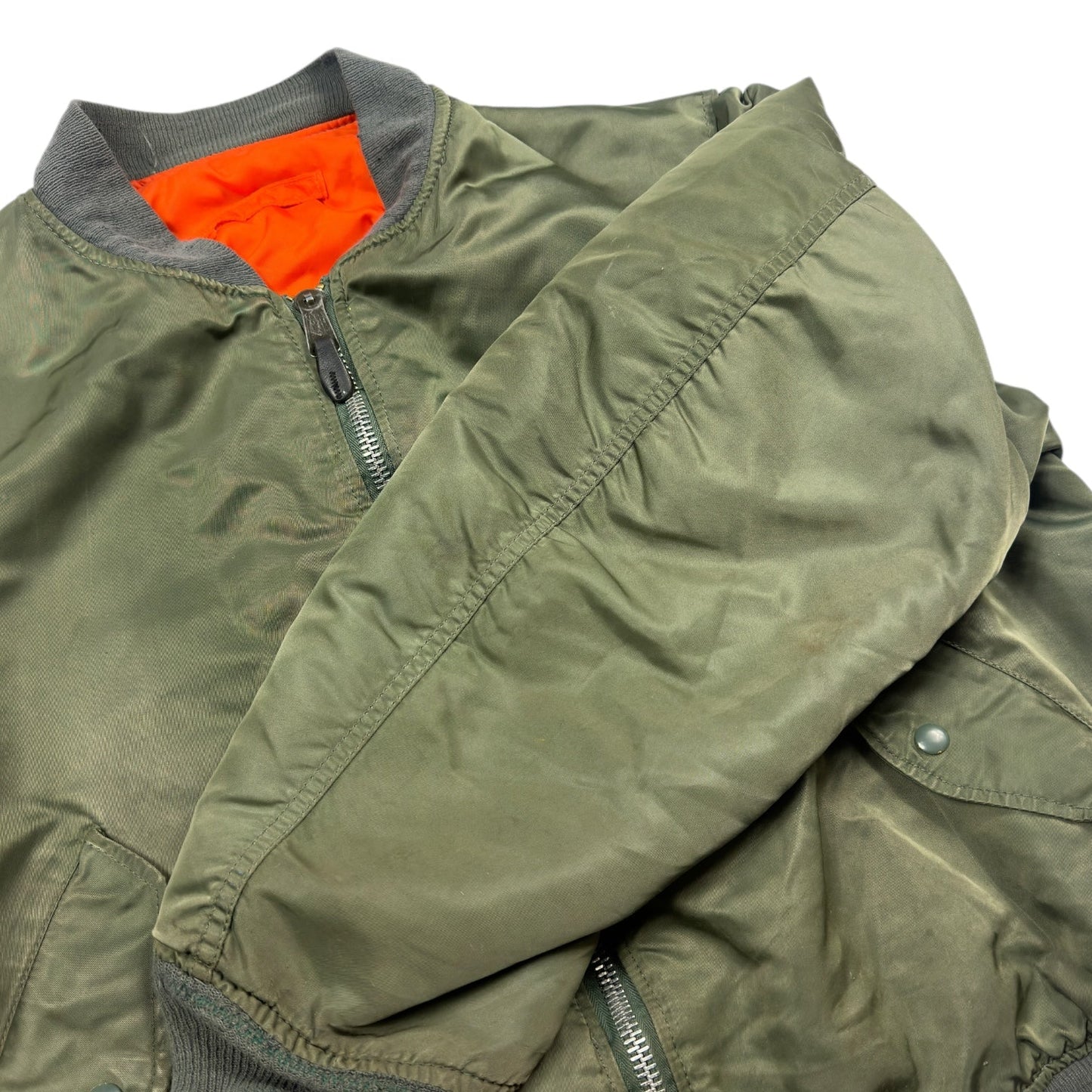 Vintage Alpha Industries Khaki MA-1 Flight Jacket