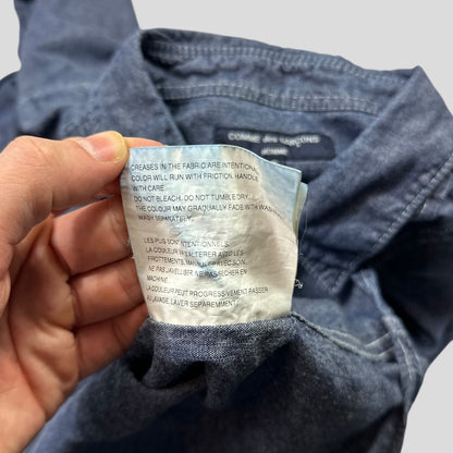 Comme Des Garçons Homme 2008 Pleated Indigo Cotton Shirt - S | Default Title, Indigo
