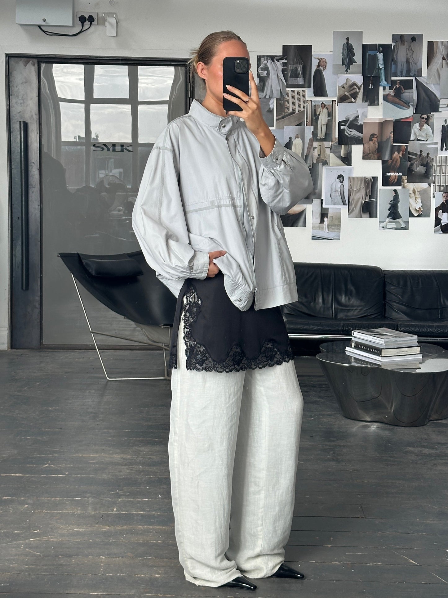 Vintage 2000s High Neck Bomber Jacket - XL