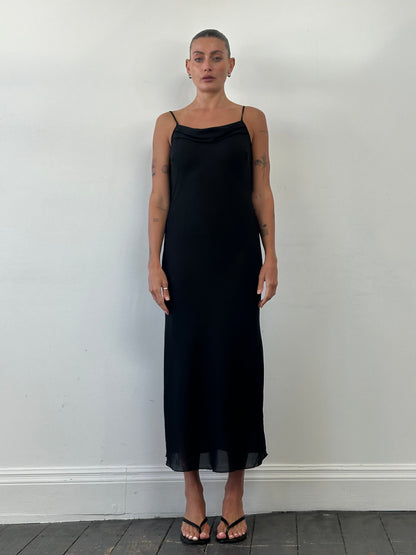 Italian Vintage Cowl Neck Maxi Dress - M