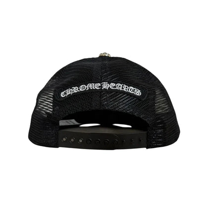 Chrome Hearts Cemetery Leather Red Patch Trucker | O/S, Red