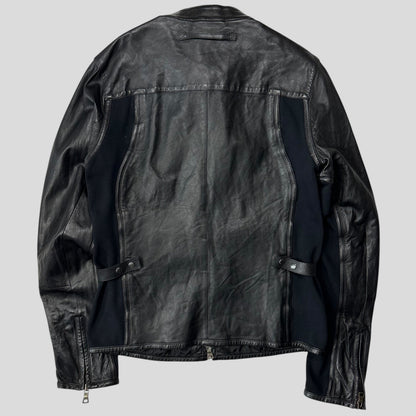 Prada Sport SS00 Leather Biker Curved Panelled Moto Jacket - IT48 (S) | Default Title, Black