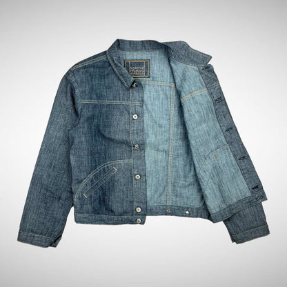 M+F Girbaud Faded Denim Button-Up Jacket (1990s)