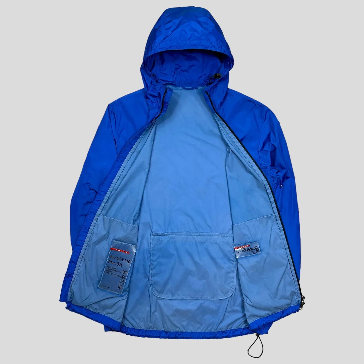 Prada Sport SS99 Latex Pocket Electric Blue Jacket - L