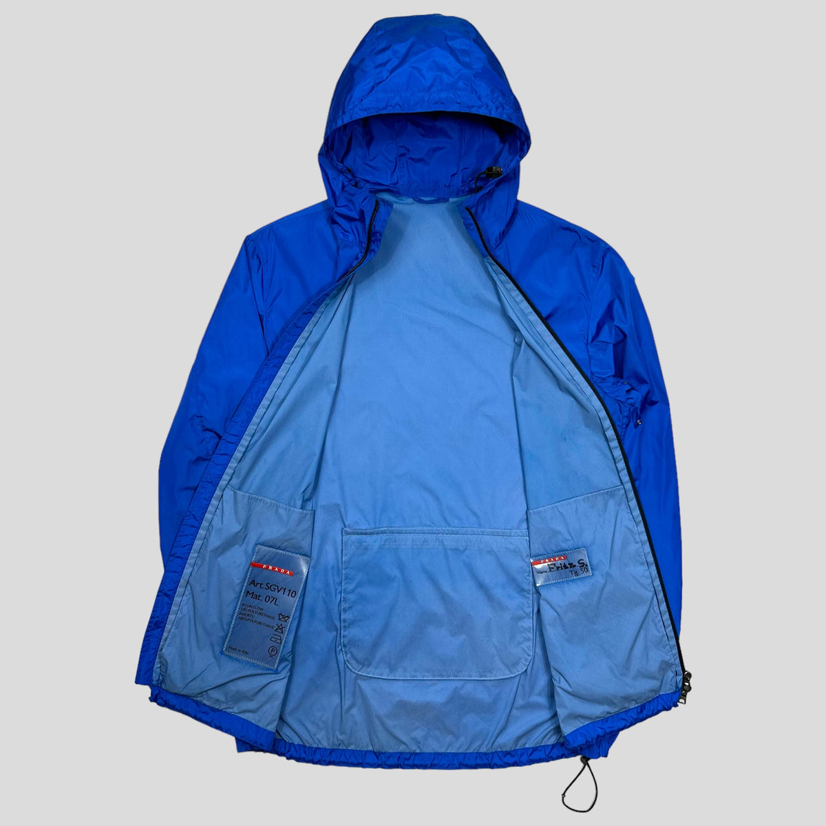 Prada Sport SS99 Latex Pocket Electric Blue Jacket - L | Large, Multicoloured