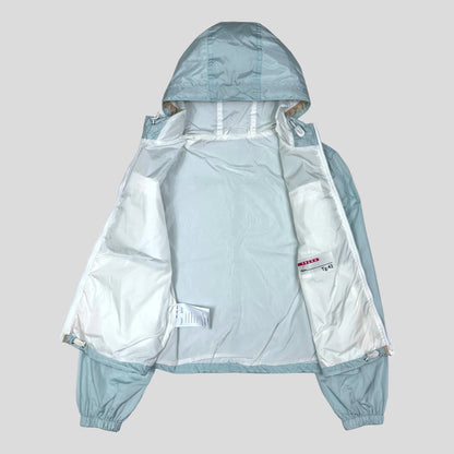 Prada Sport 2009 Baby Blue Cropped Nylon Shimmer Jacket - UK8