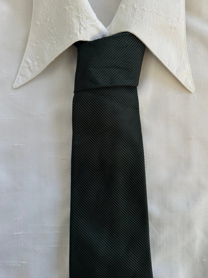 Dunhill 1990s Silk Cotton Striped Tie - One Size