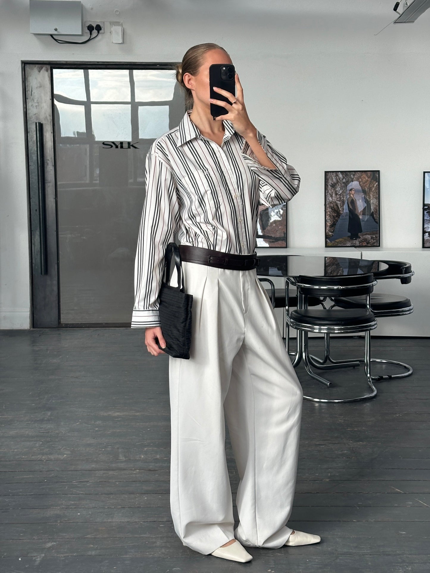 Burberry London 1990s Stripe Pure Cotton Logo Shirt - M/L