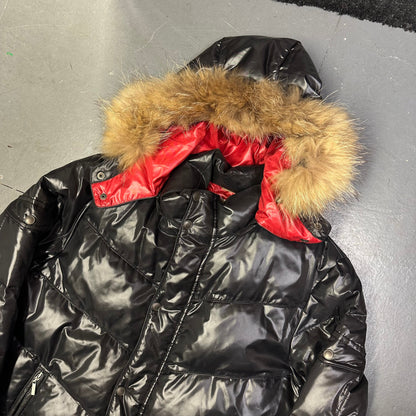Takeo Kikuchi Puffer Jacket With Fur Hood In Black ( XL )