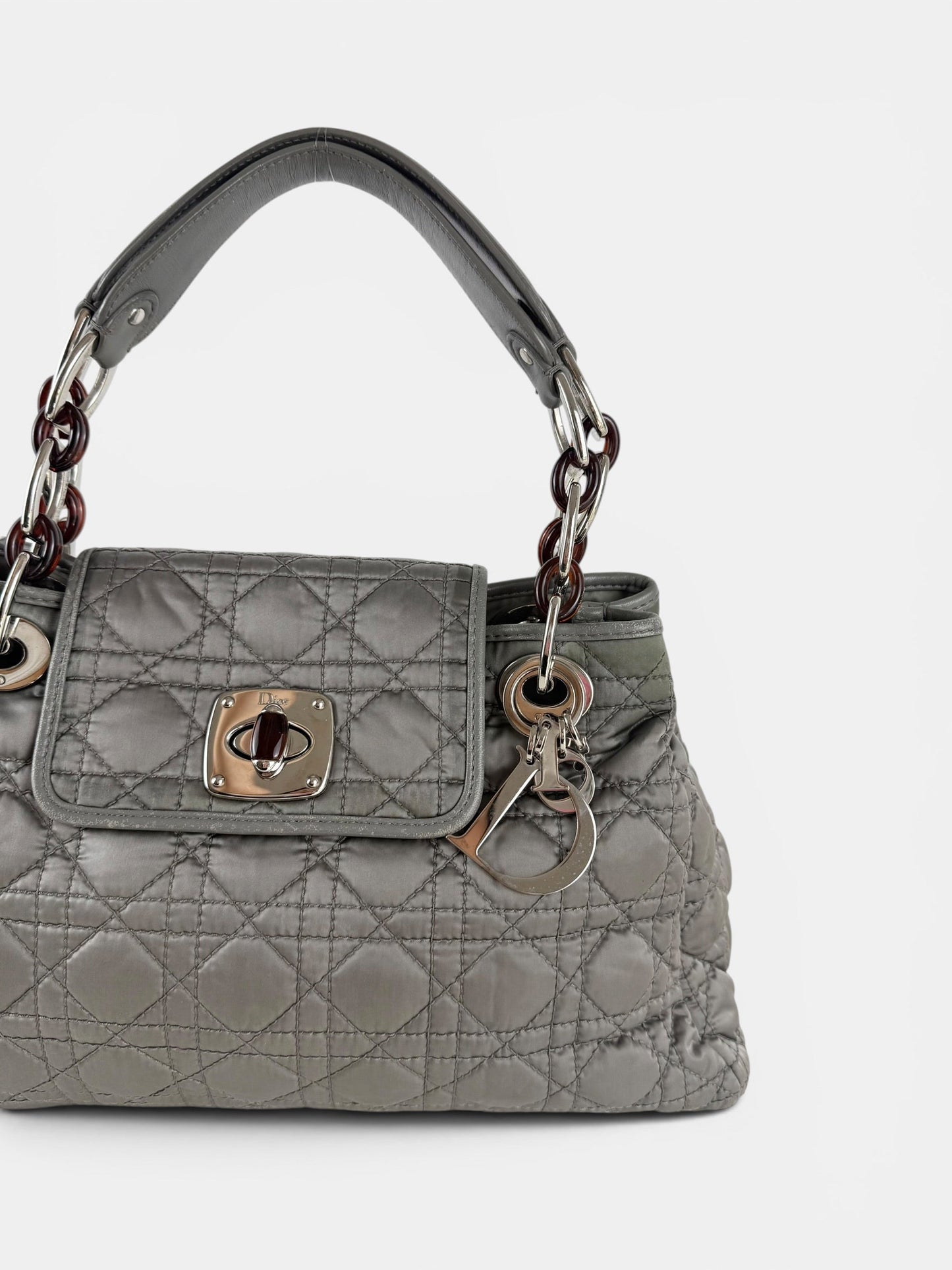 2009 Christian Dior Charming Lock Grey Handbag | O/S, Grey