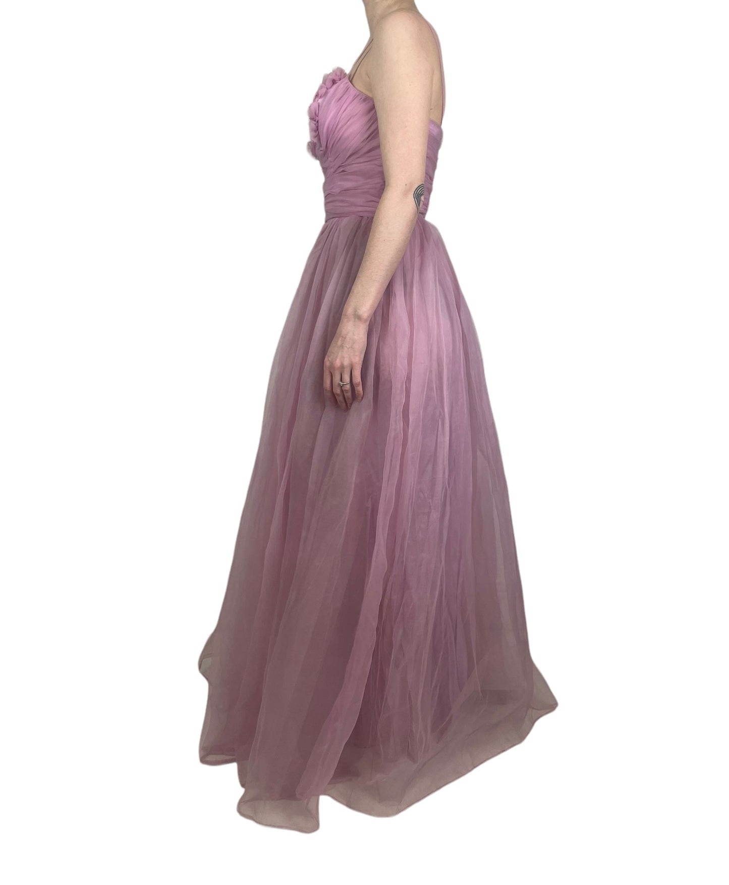 1950s Lee Delman pink tulle gown