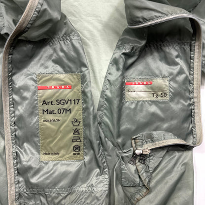 Prada Sport SS00 Transparent Jade Nylon Reflective Jacket - IT50