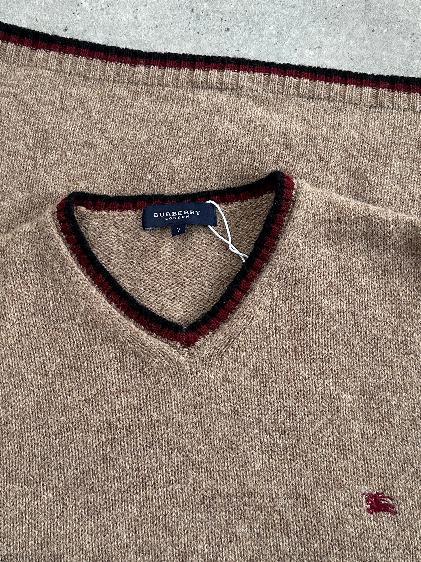 Burberry London 2000s Pure Wool Sleeveless Logo Knitted Jumper - M/L