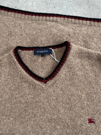 Burberry London 2000s Pure Wool Sleeveless Logo Knitted Jumper - M/L