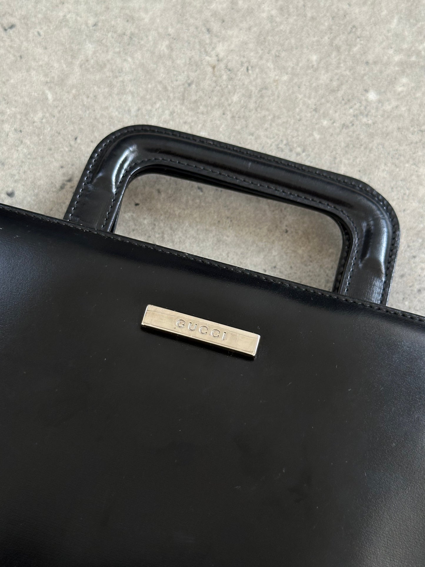 Gucci 1990s Tom Ford 2 in 1 Leather & Vinyl Hand Bag