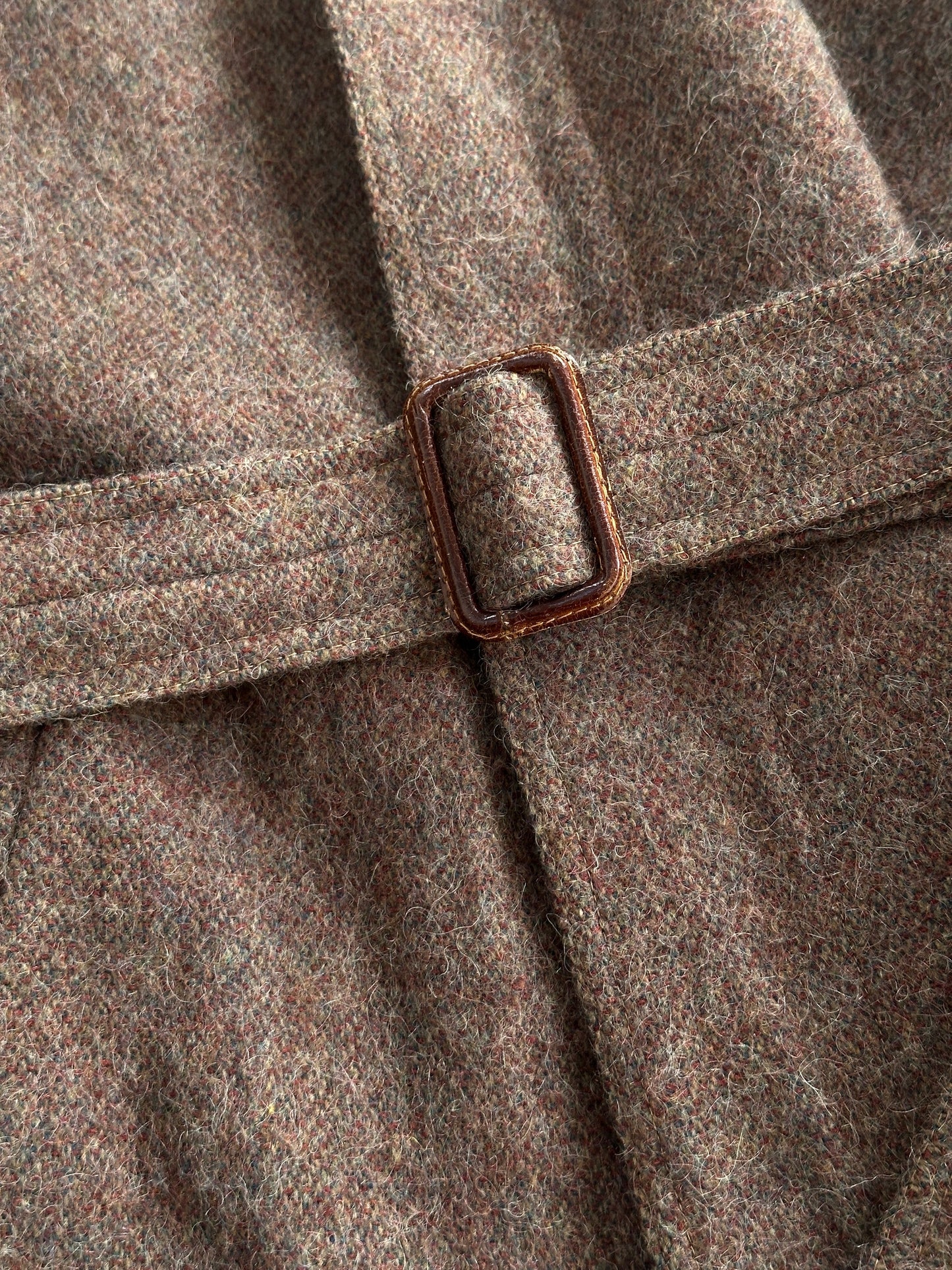 Italian Vintage 1990s Wool Mohair Single Breasted Belted Coat - L