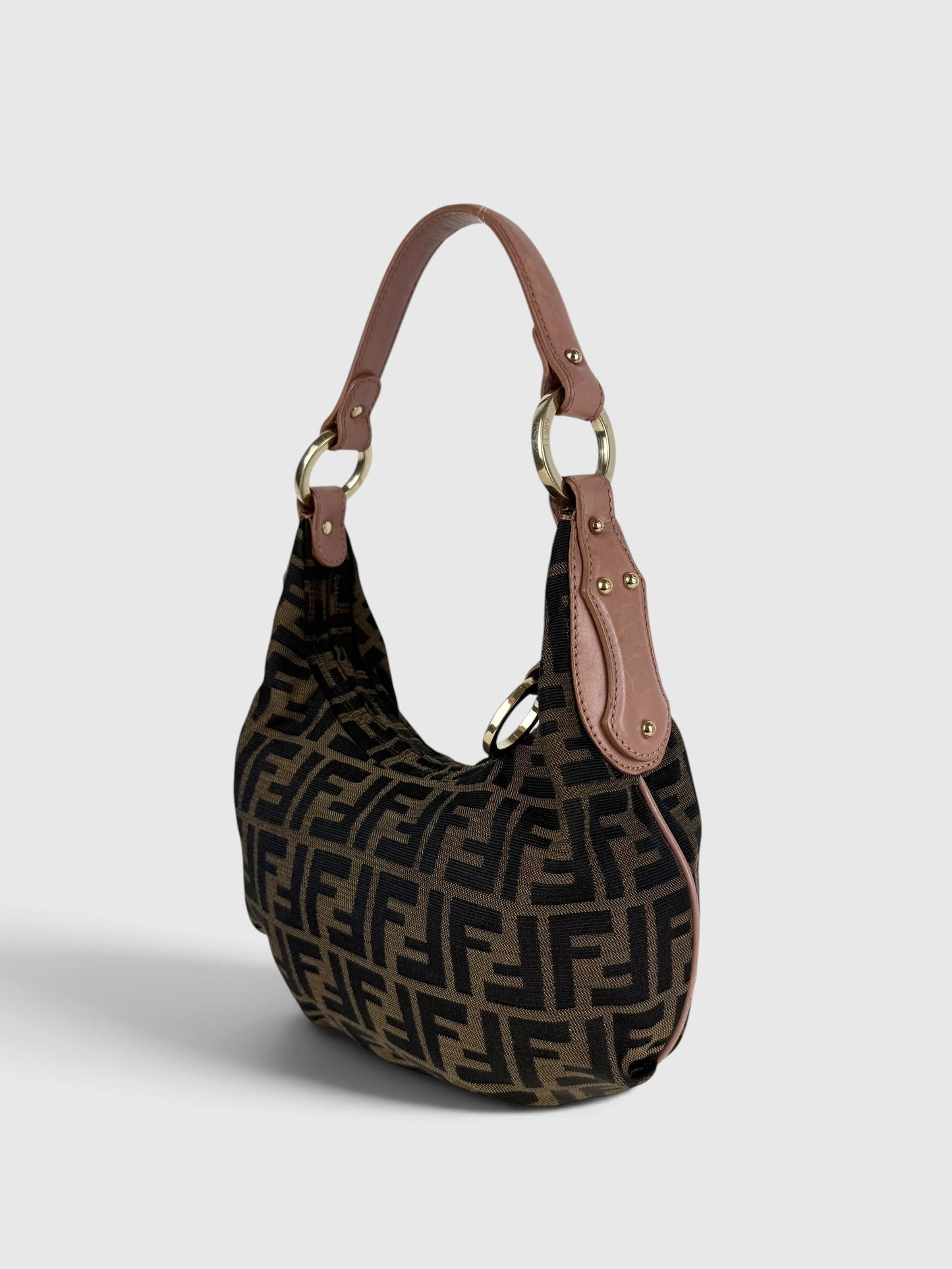 90s Fendi Zucca Mini Hobo Shoulder Bag | O/S, Brown