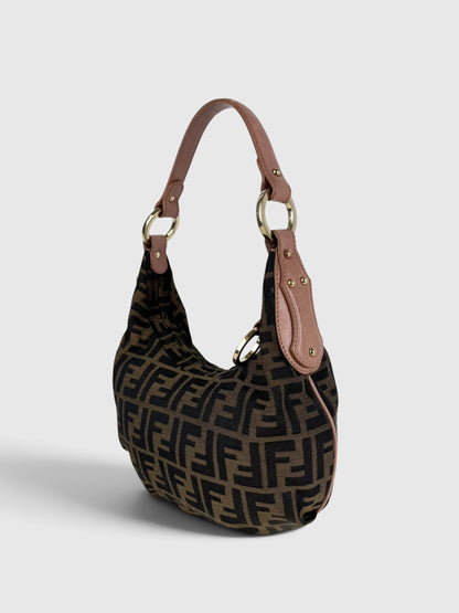 90s Fendi Zucca Mini Hobo Shoulder Bag | O/S, Brown