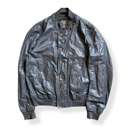 SS2008 Stone Island Denims Waxed Bomber Jacket (M) | Default Title, Metallic Silver