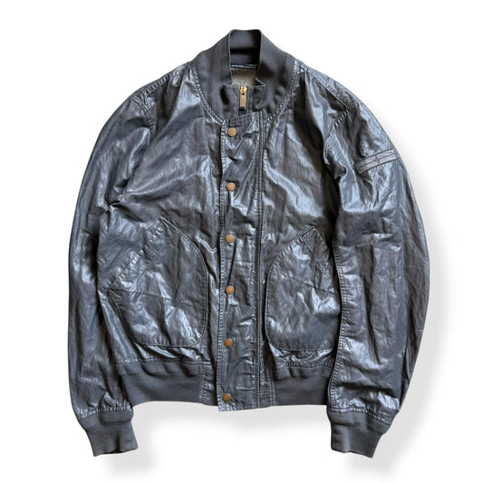 SS2008 Stone Island Denims Waxed Bomber Jacket (M) | Default Title, Metallic Silver