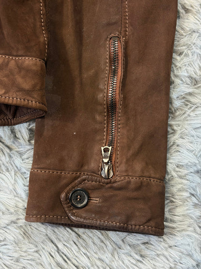 Neil Barrett 2006 Brad Pitt Suede Leather Multipocket Moto Jacket - M | Large, Brown