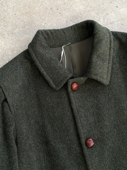 Italian Vintage 1990s Wool Alpaca Wool Single Breasted Coat - XL