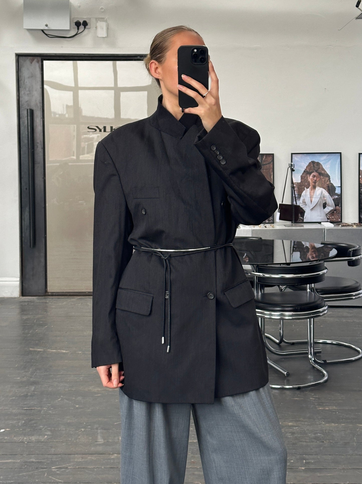 Yves Saint Laurent Pour Homme 1990s Wool Double Breasted Blazer - 44R/XXL