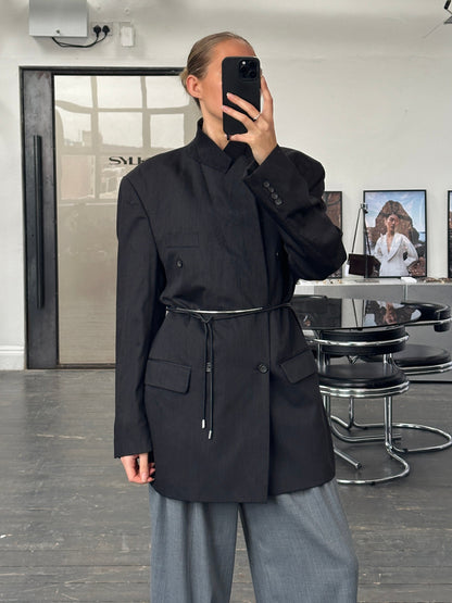 Yves Saint Laurent Pour Homme 1990s Wool Double Breasted Blazer - 44R/XXL