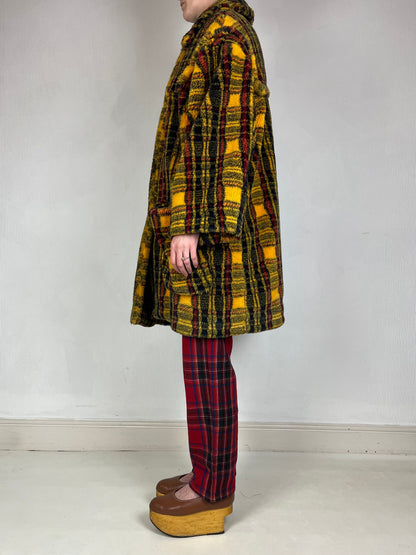 Junior Gaultier F/W 1994 tartan faux fur coat