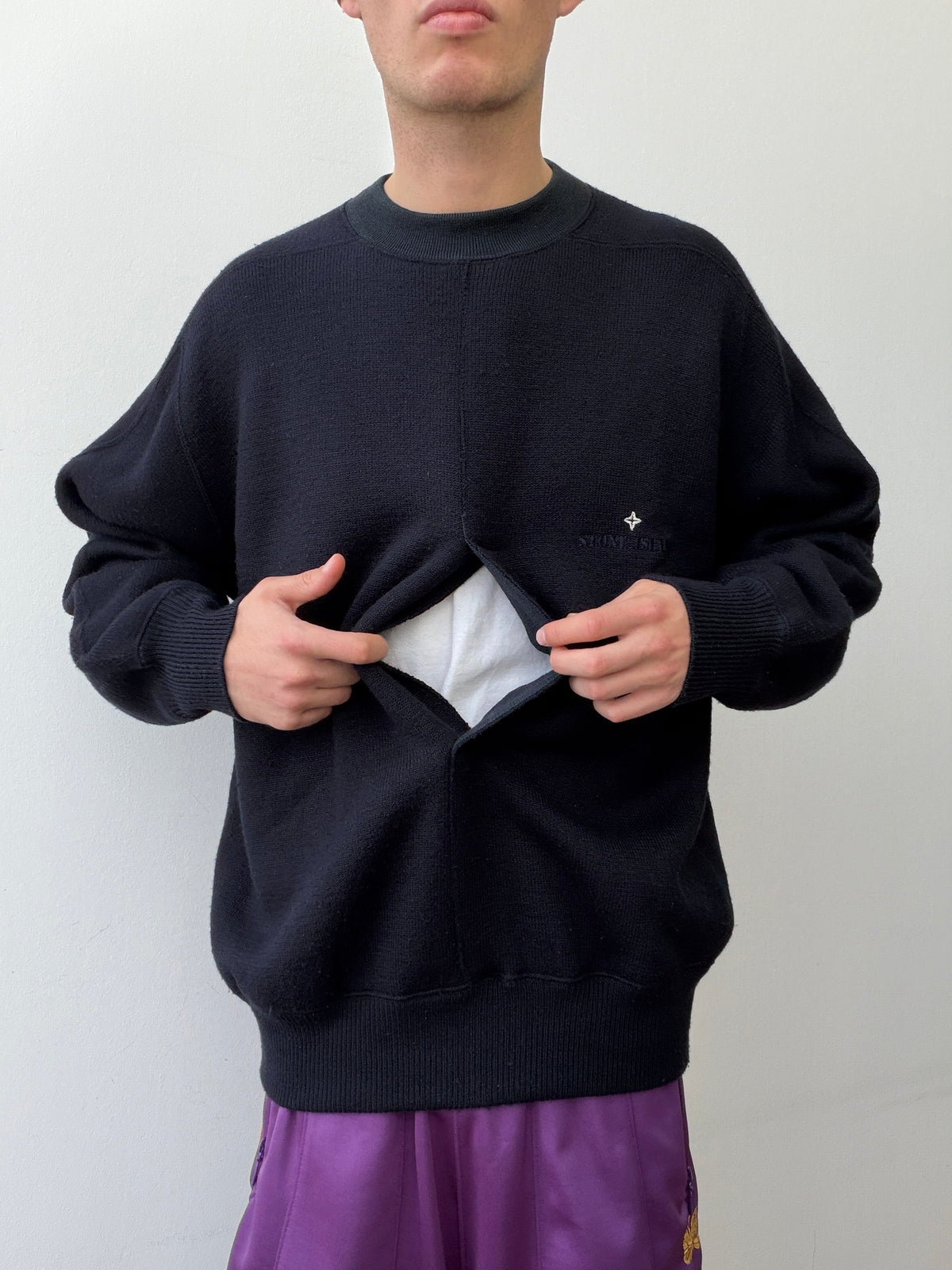 Stone Island 80s Pass-Through Pocket Jumper | X-Large, Black