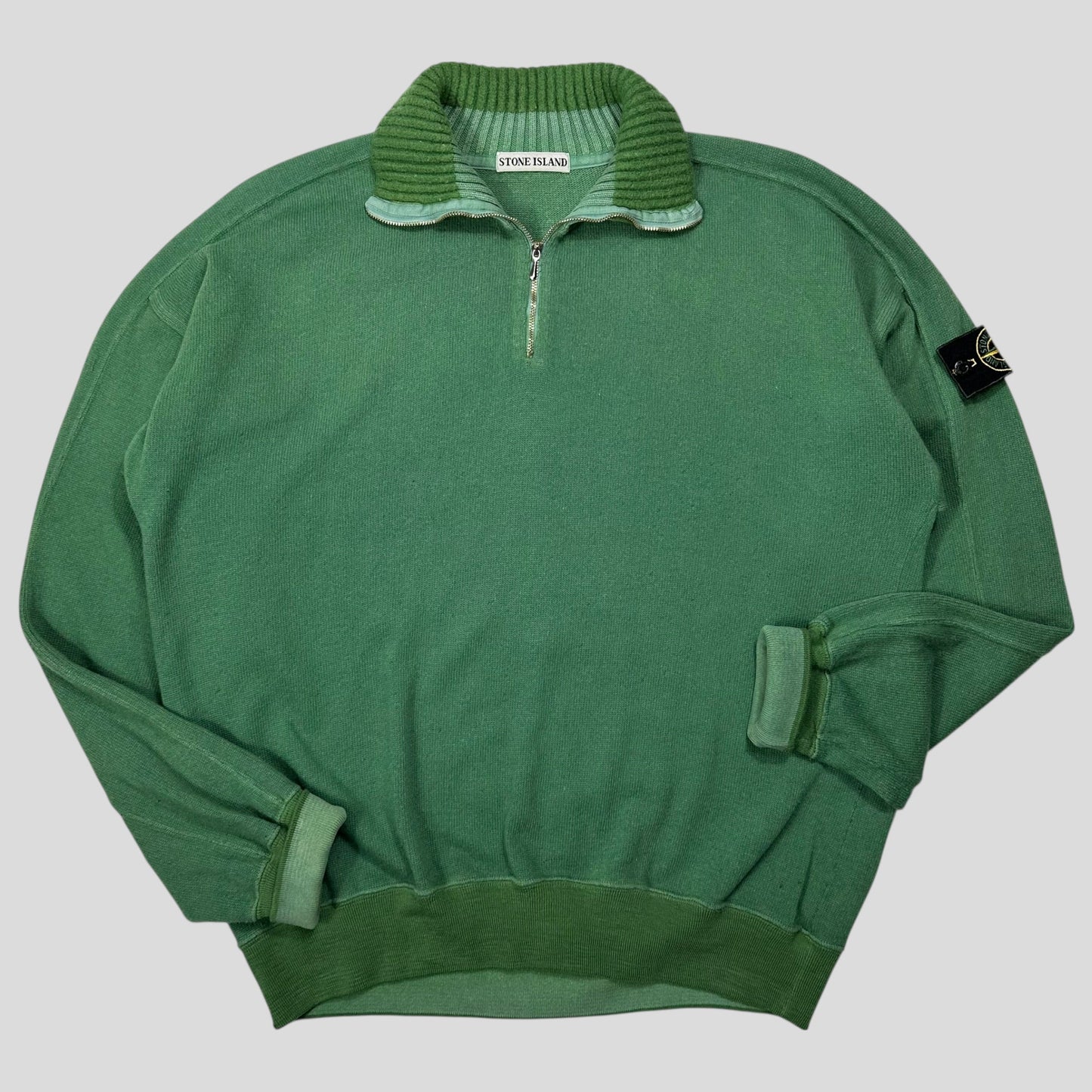 Stone Island 1988 Thick 1/4 Zip Two-tone Pullover Knit - L