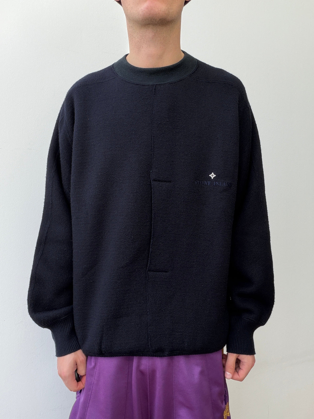 Stone Island 80s Pass-Through Pocket Jumper | X-Large, Black