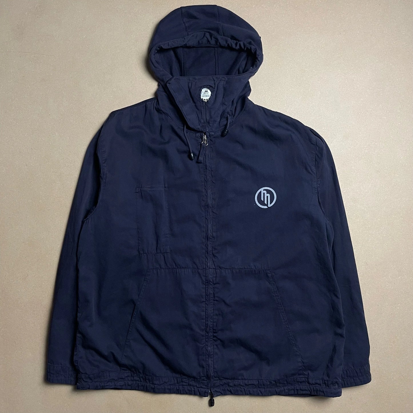 90s Massimo Osti Production Navy Built In 3M Smog Mask Hooded Jacket