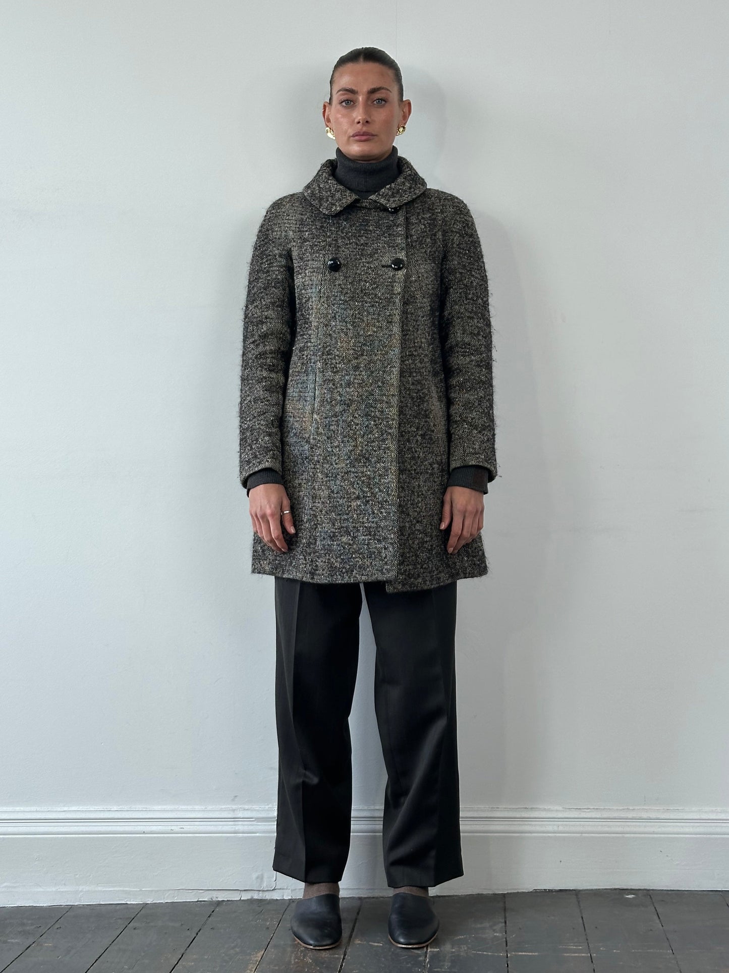 Max Mara Studio Wool Woven Coat - S