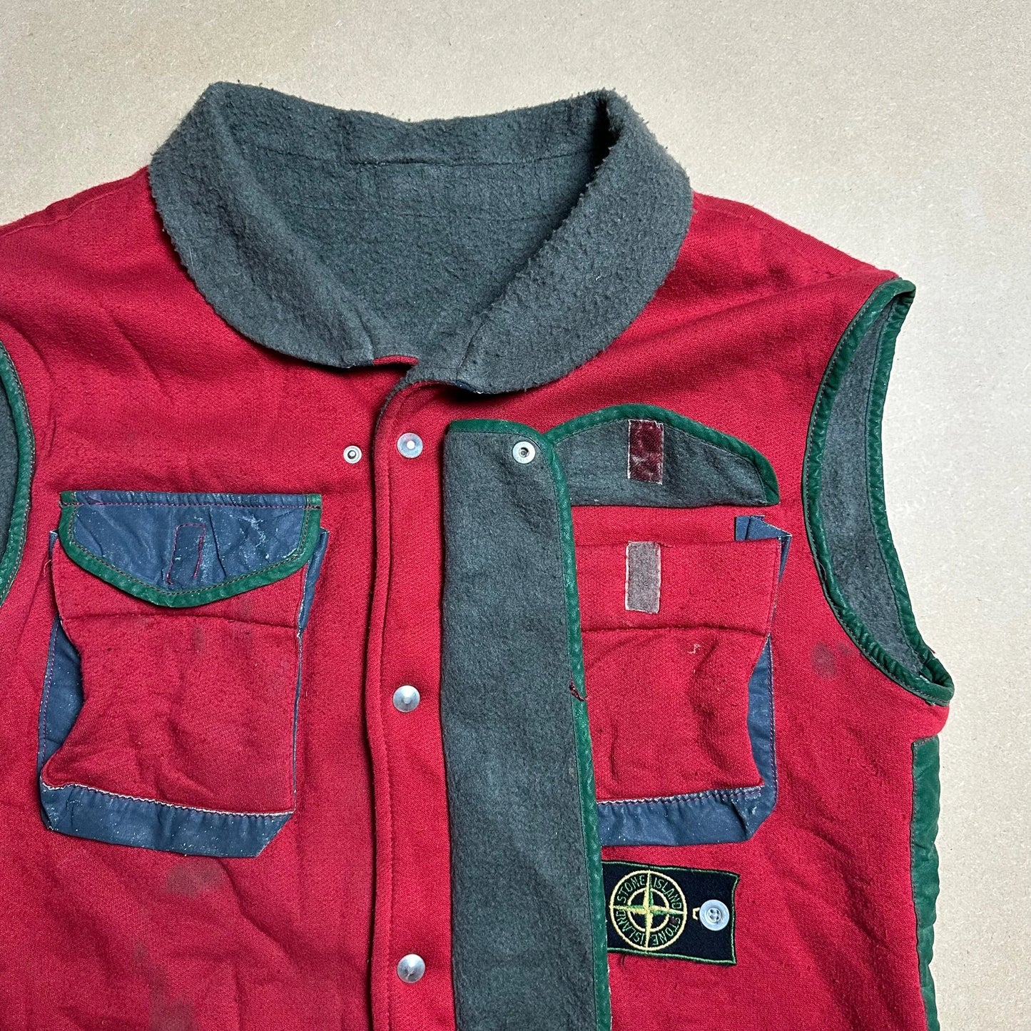 A/W 1983 American Red Fleece Cotton / Tela Stella Double Cargo Pocket Gilet