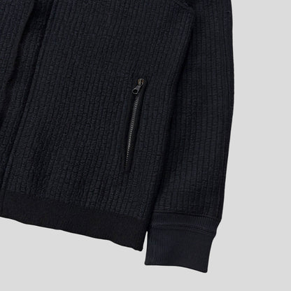 Stone Island AW04 Heavy Ribbed Knit Spellout Hoodie Jacket - M | Default Title, Navy
