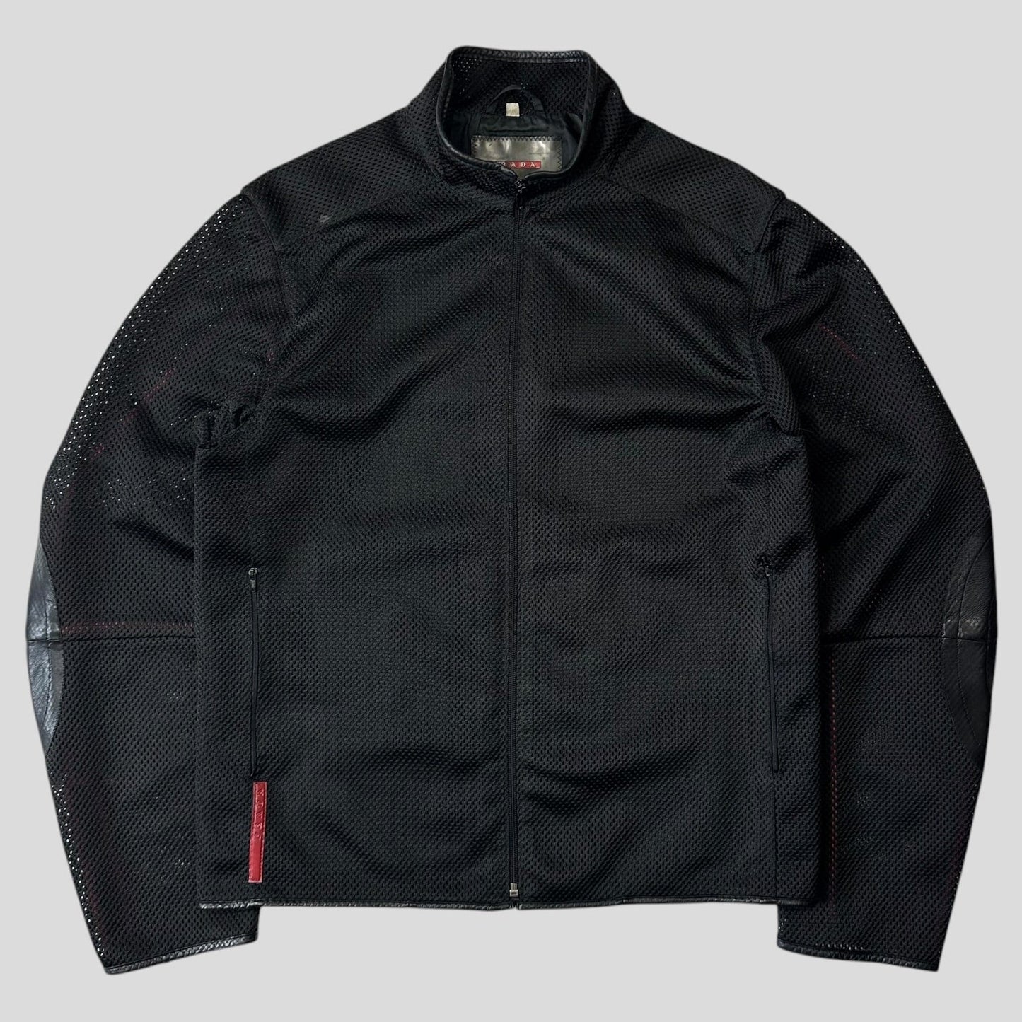Prada Sport SS00 SAMPLE Mesh + Leather Moto Jacket - IT54 | Default Title, Multicoloured