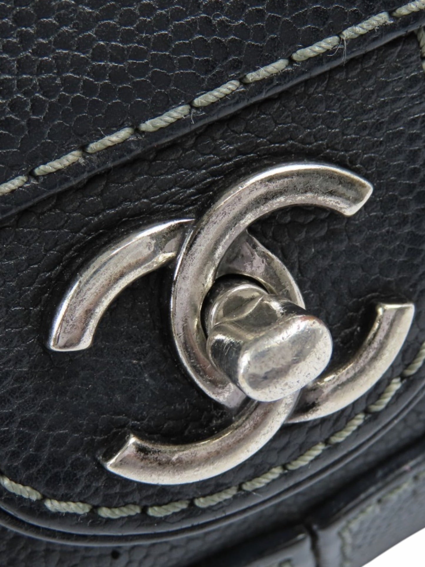 2000s Chanel Caviar Leather Black Matelasse Chain Shoulder Bag SHW | O/S, Black