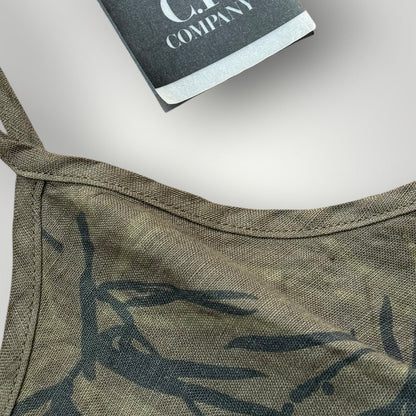 SS/1998 C.P. Company Donna Deadstock Lino Flax Dress 12-14 | O/S, Olive Green