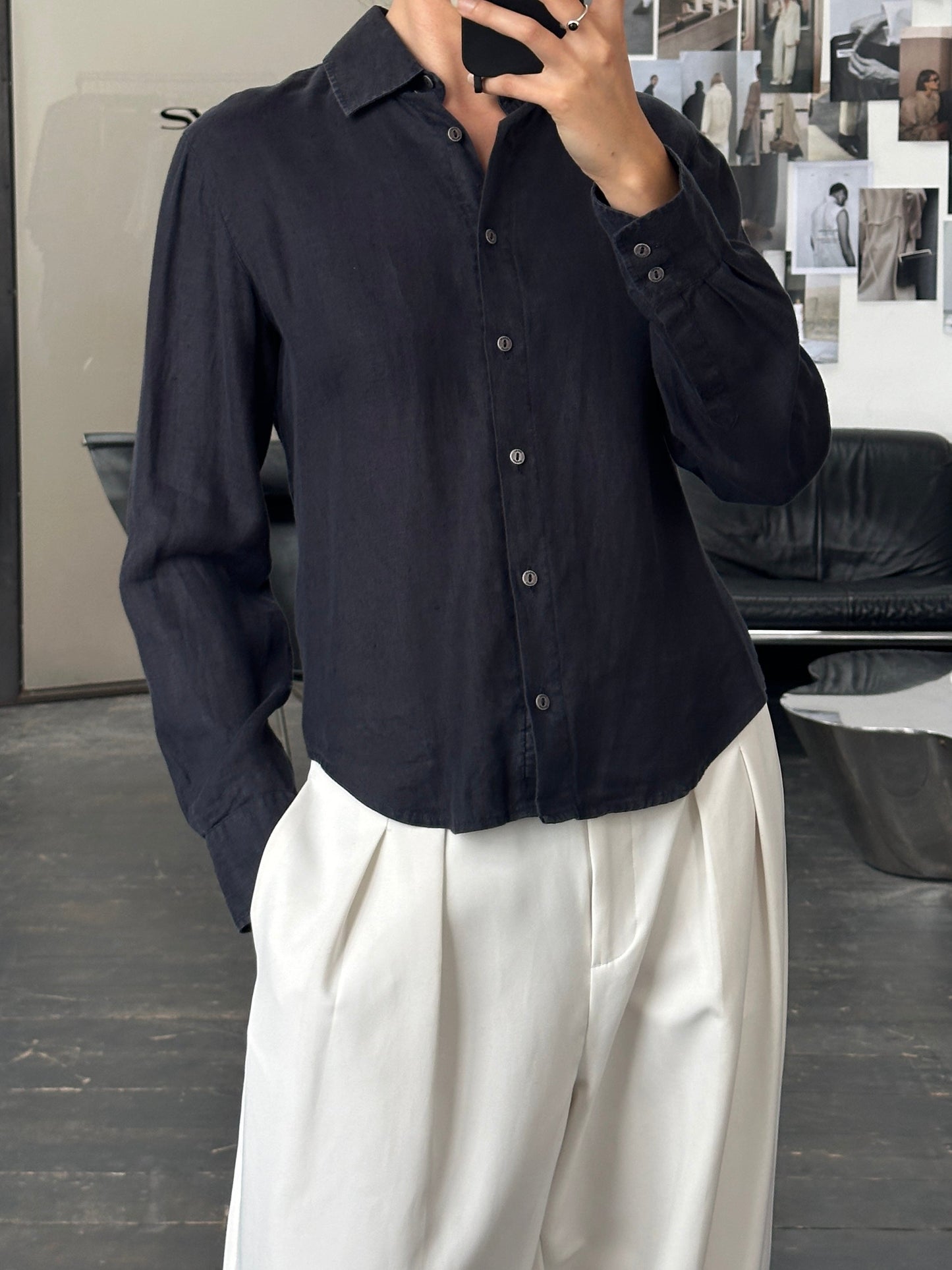 Armani Jeans 2000s Pure Linen Shirt - M