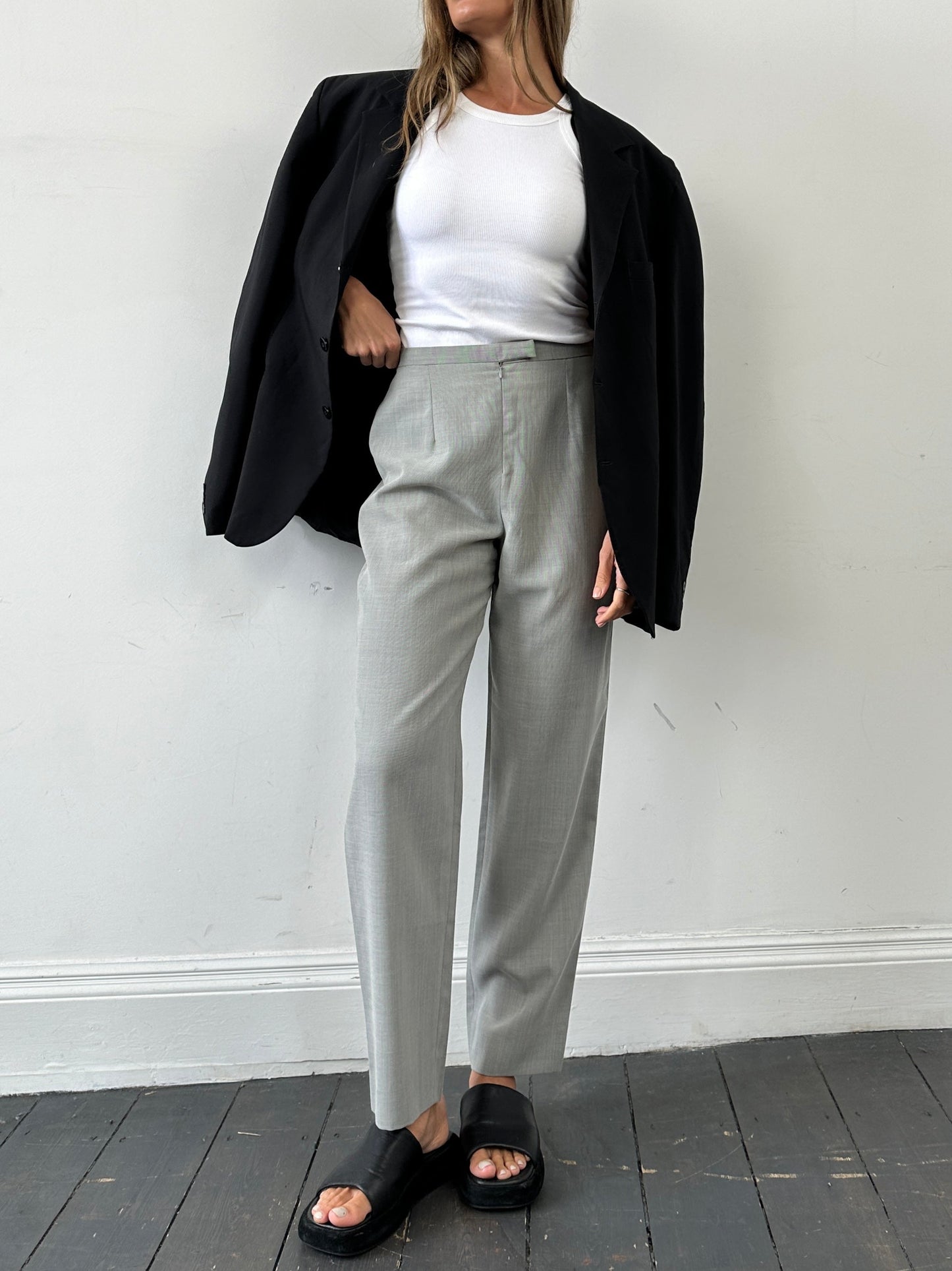 Marella Wool Blend High Waisted Tapered Leg Trousers - W28