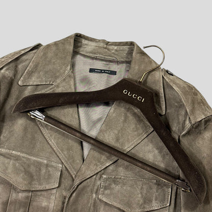 Gucci by Tom Ford FW03 Suede Leather Western Military Jacket - IT54 (L) | Default Title, Multicoloured