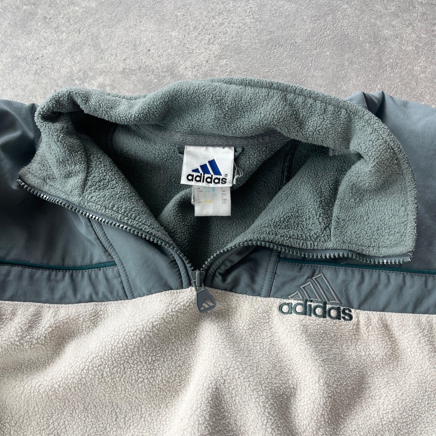 Adidas 1990s 1/4 zip heavyweight fleece jacket (L) - Known Source