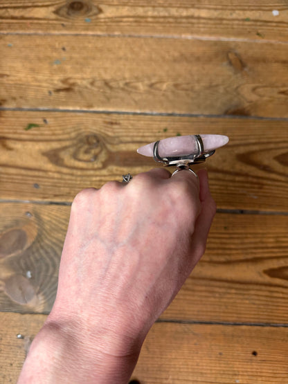 Gary Holder London 2000s Sterling silver rose quartz star ring | O/S, Rose