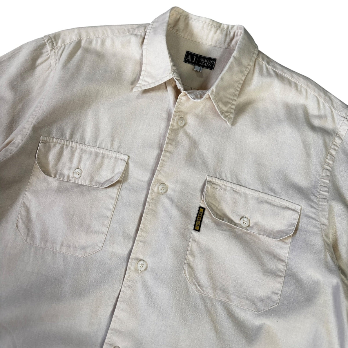 Armani Jeans 00’s Dual Pocket Linen Shirt L | Large, Cream