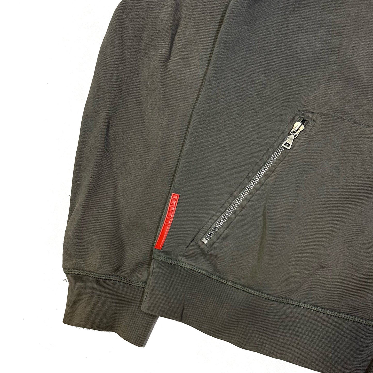 Prada Sport Hoodie In Olive Green  ( XXL )