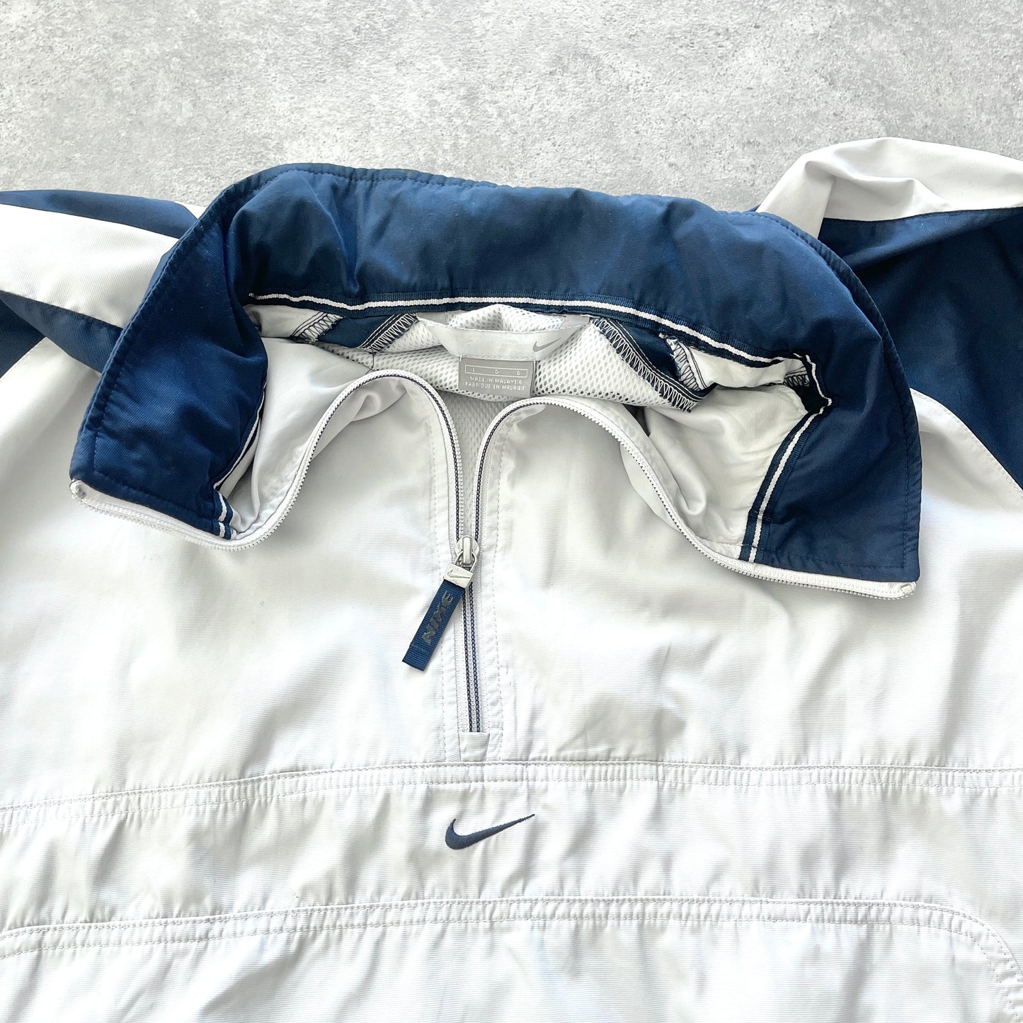 Nike 2000s 1/4 zip lightweight two tone shell jacket (L)