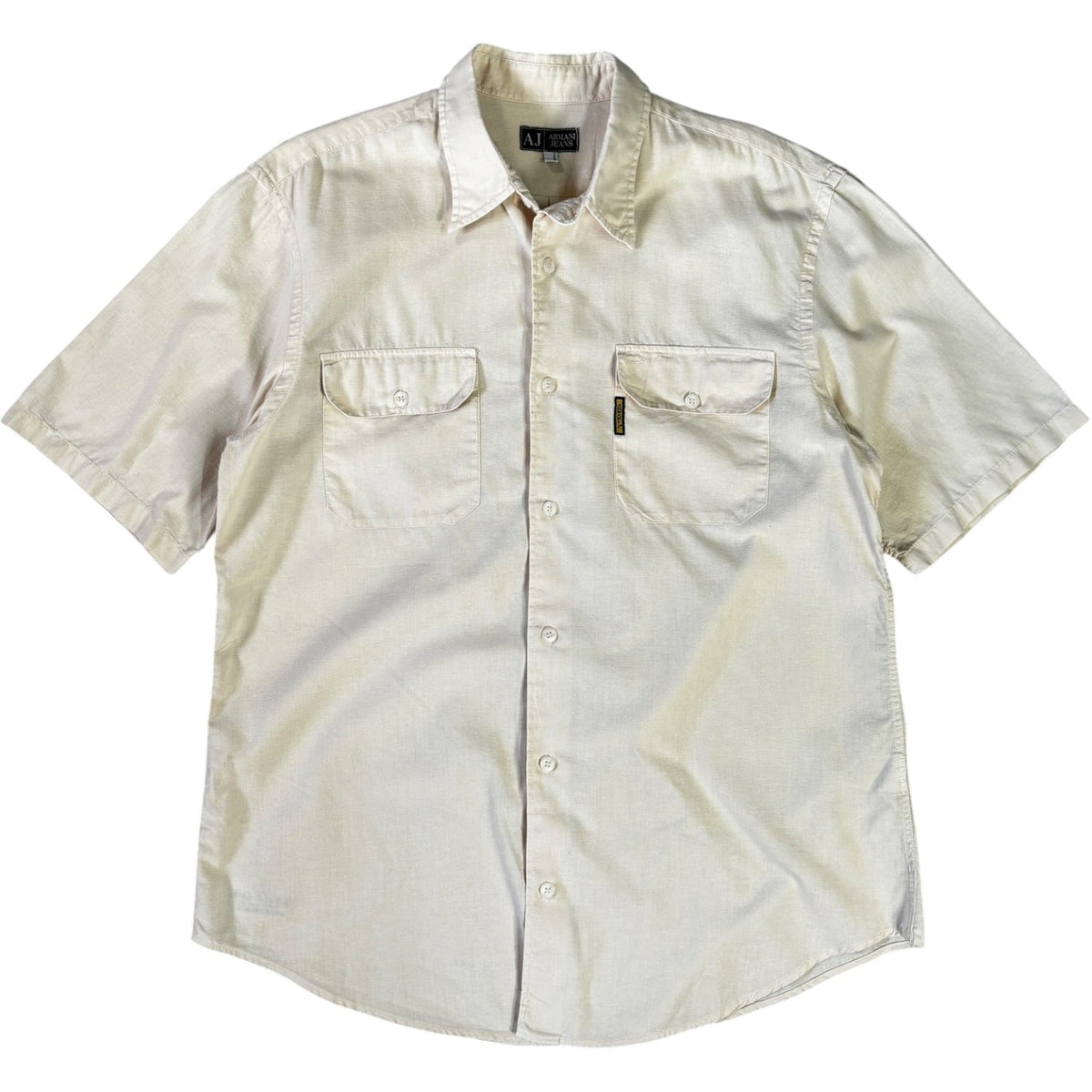 Armani Jeans 00’s Dual Pocket Linen Shirt L | Large, Cream